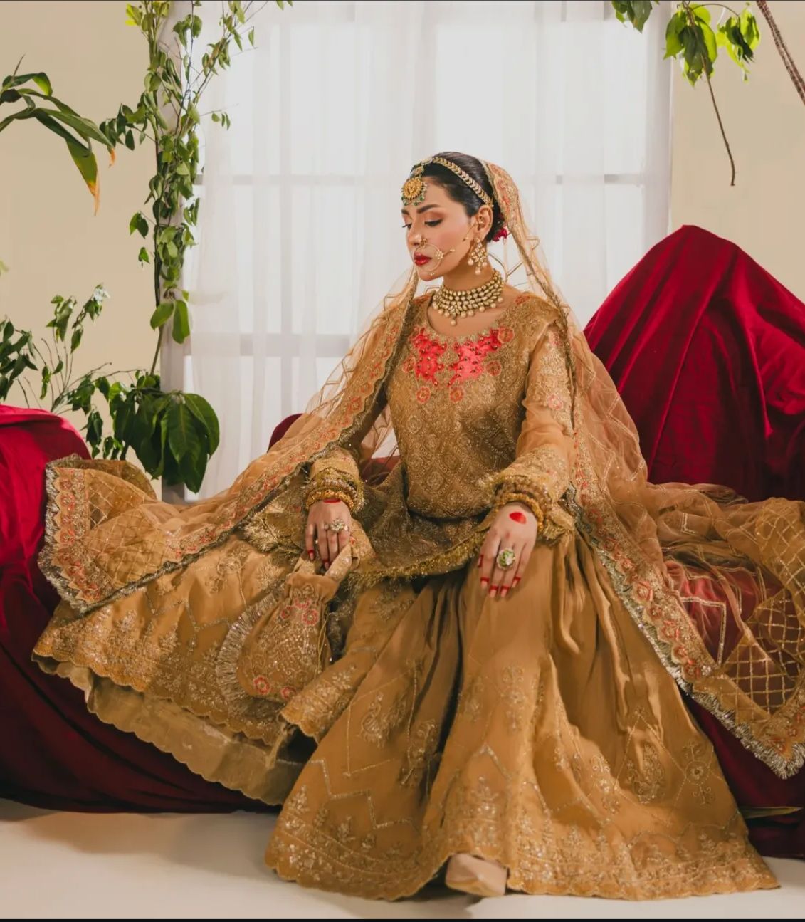 Termite Beige Embroidered Sharara Set – H&A Formal Collection
