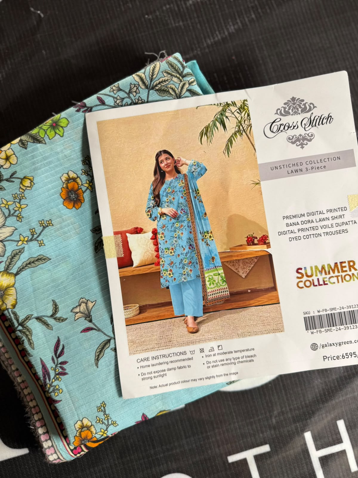 Cross Stitch Galaxy Green 3-Piece Unstitched Lawn Suit