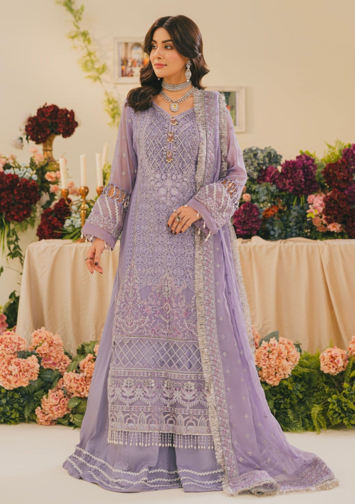 Lilac Embroidered Lehenga Set – H&A Formal Collection