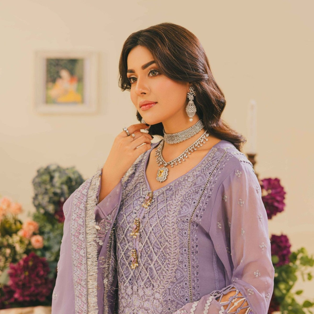 Lilac Embroidered Lehenga Set – H&A Formal Collection