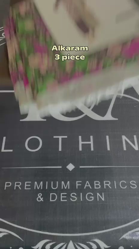 Alkaram brown floral khaddar 3-piece unstitched suit - product video