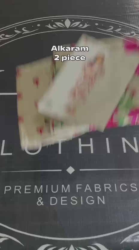 Alkaram white floral khaddar 2-piece unstitched suit - product video
