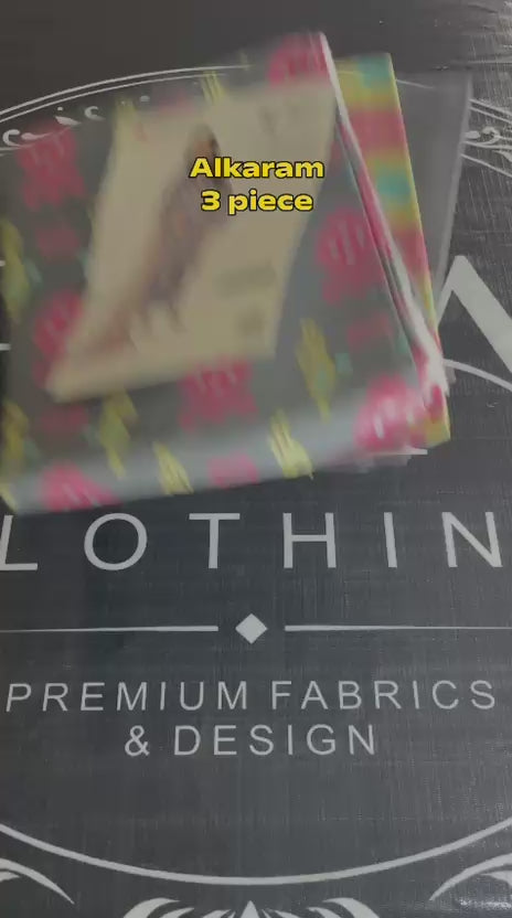 Alkaram grey khaddar 3-piece unstitched suit - product video
