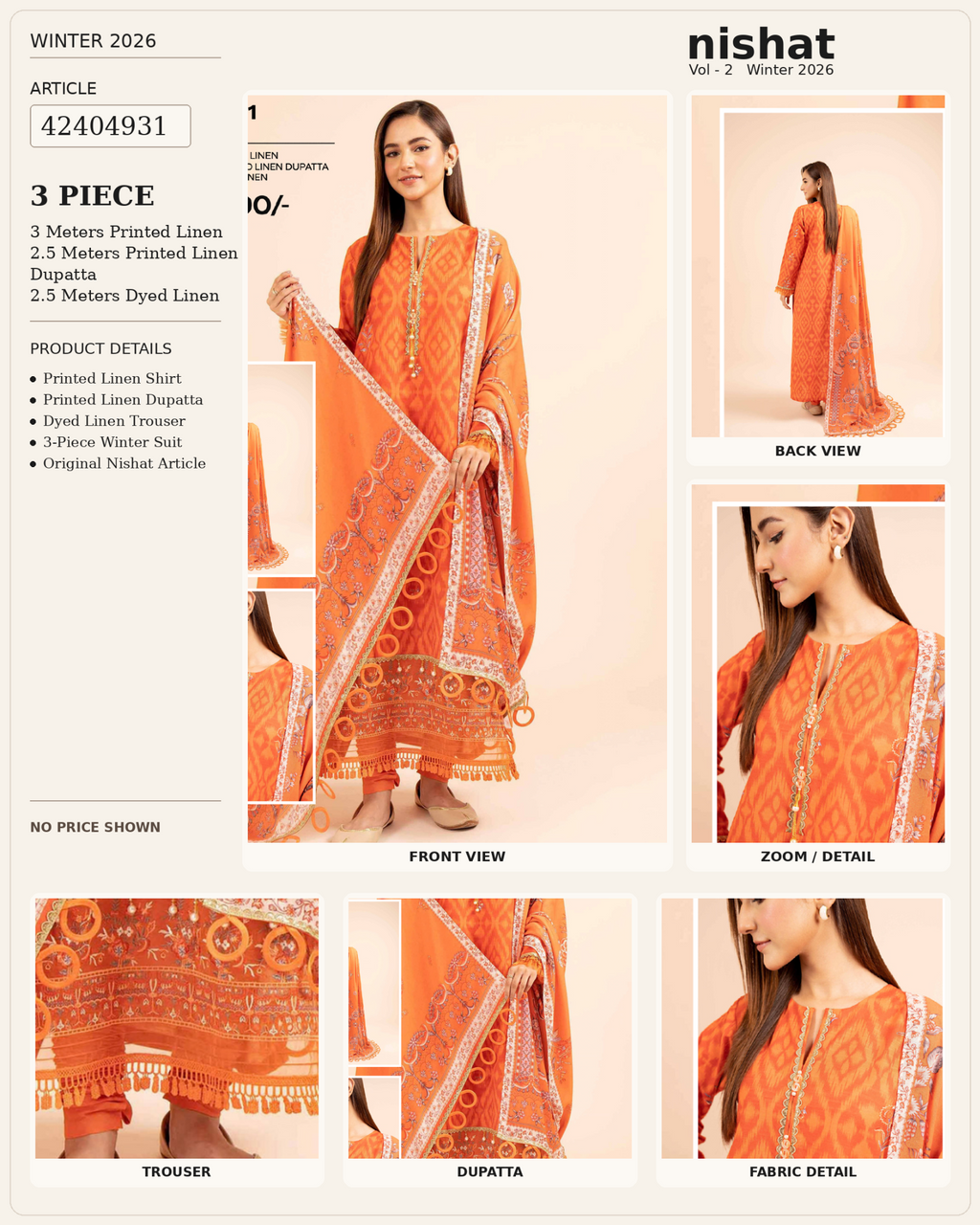SAYA 3-piece printed linen suit article 42404931 product details
