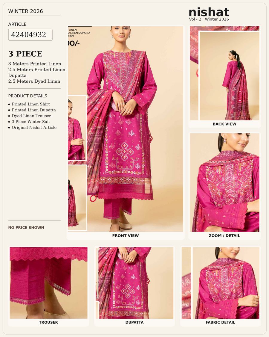 SAYA 3-piece printed linen suit article 42404932 product details