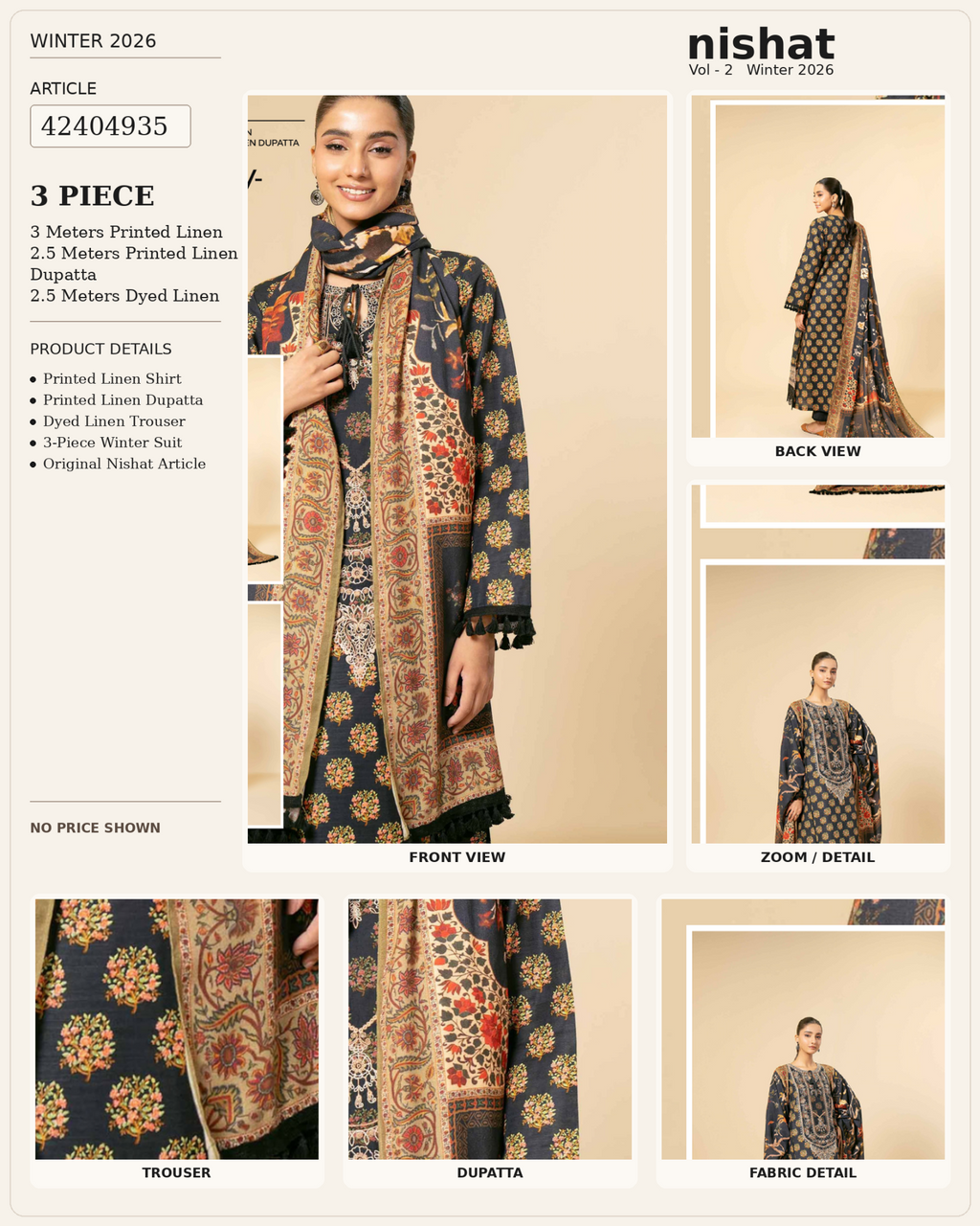 SAYA 3-piece printed linen suit article 42404935 product details