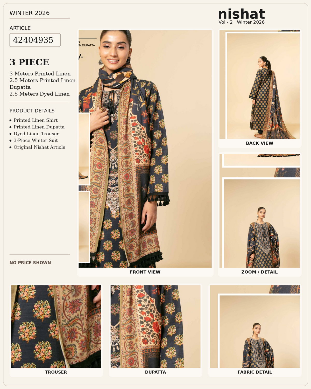SAYA 3-piece printed linen suit article 42404935 product details