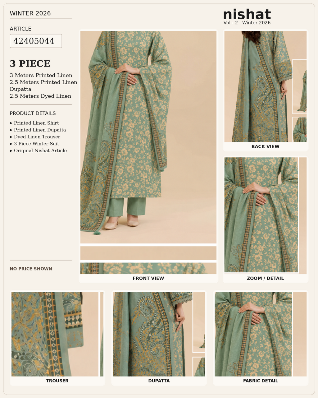 SAYA 3-piece printed linen suit article 42405044 product details