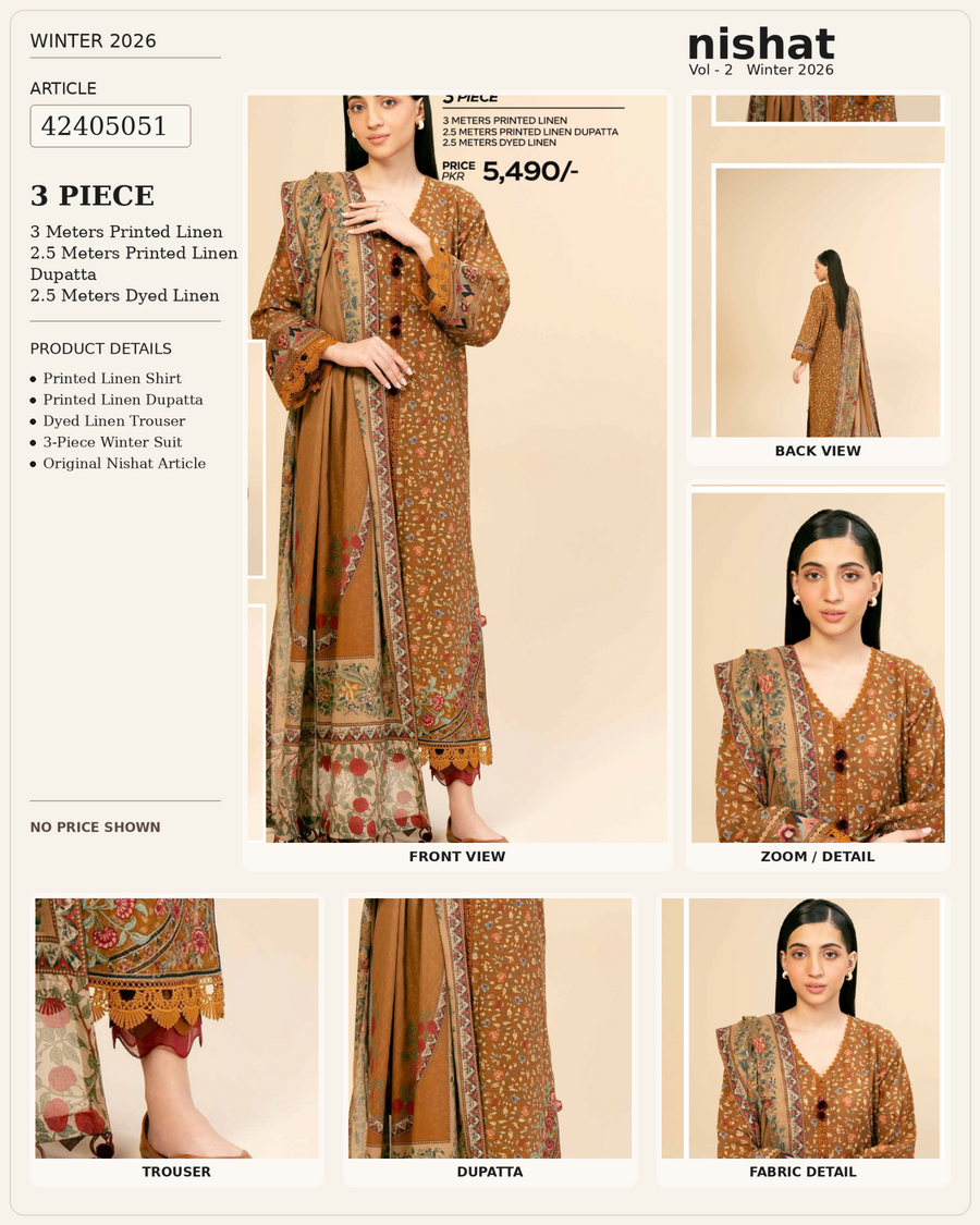 SAYA 3-piece printed linen suit article 42405051 product details