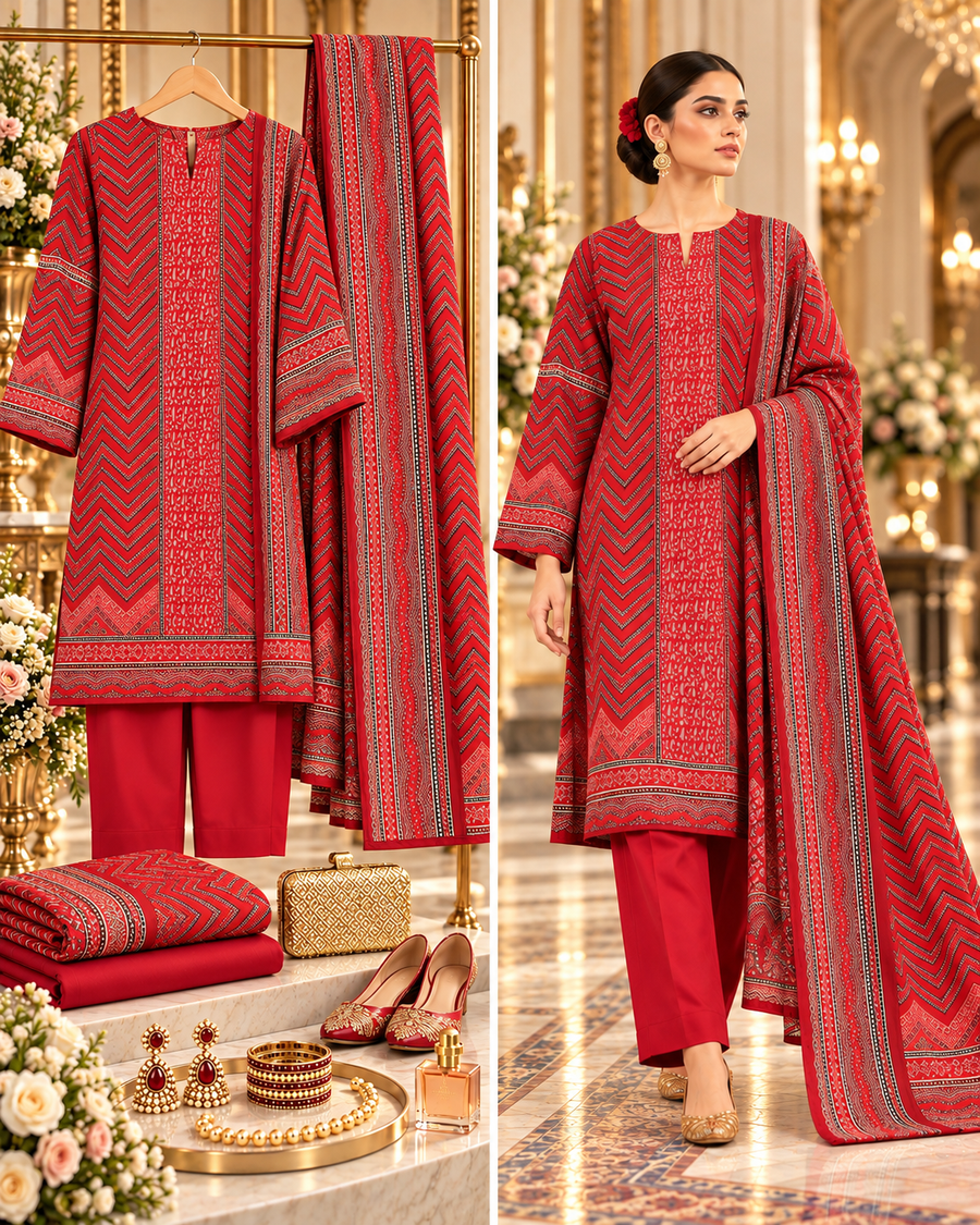 SAYA 3-piece printed linen suit article 42503145 full suit and model view