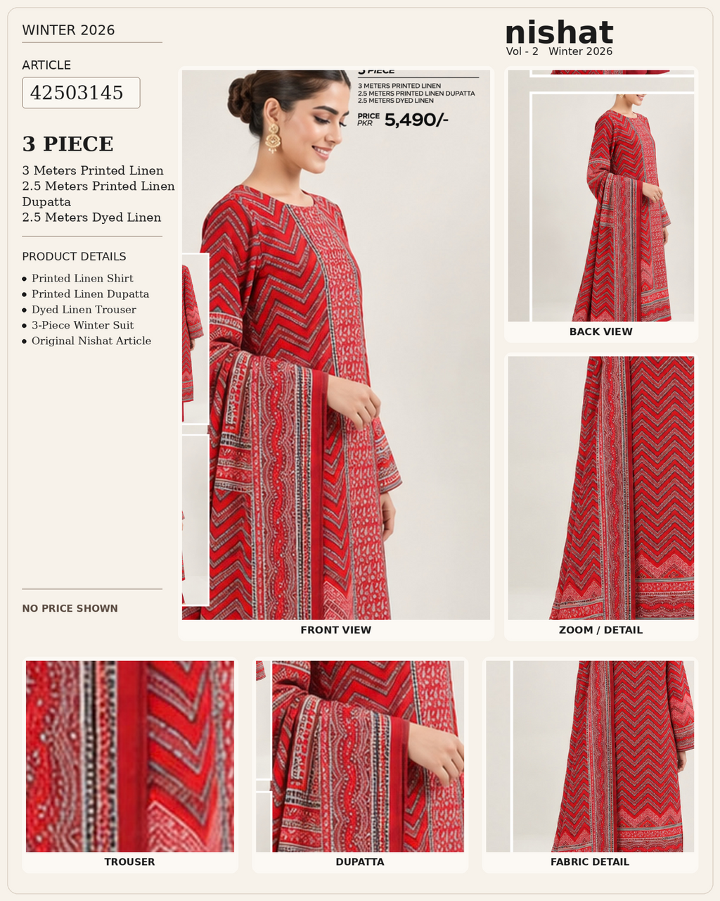 SAYA 3-piece printed linen suit article 42503145 product details